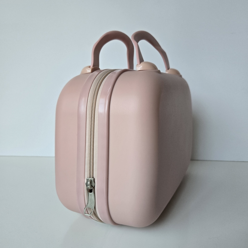 NWOT Living & Home Pink Portable HardShell Handheld Cosmetic Travel Trolley Case - Picture 7 of 15